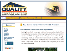 Tablet Screenshot of joesqualityhomeimprovements.com